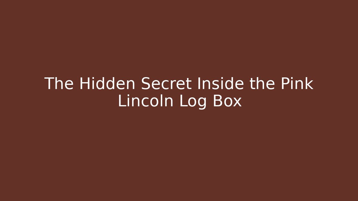 The Hidden Secret Inside the Pink Lincoln Log Box - Buddy Program
