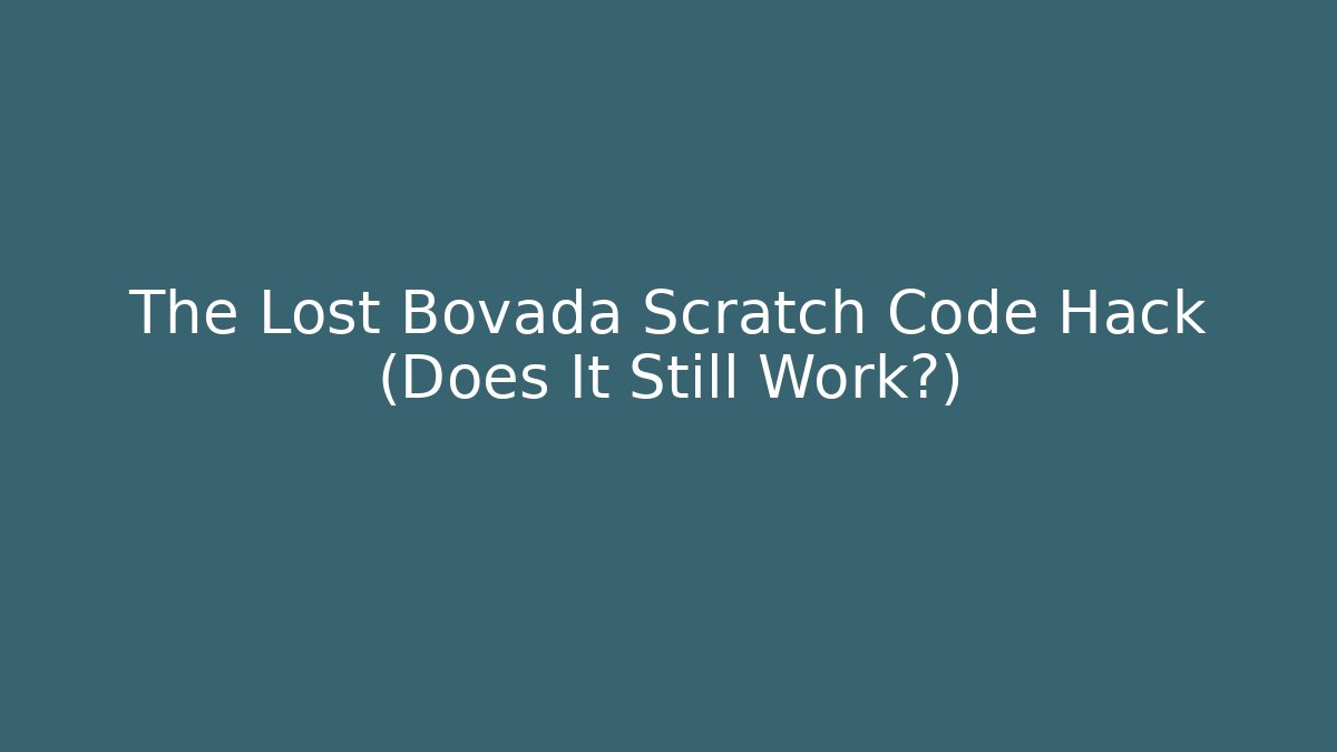 The Lost Bovada Scratch Code Hack (Does It Still Work?)