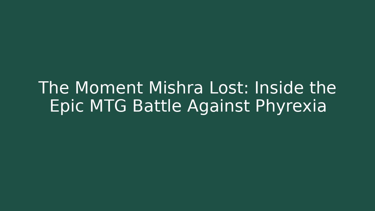 The Moment Mishra Lost: Inside the Epic MTG Battle Against Phyrexia