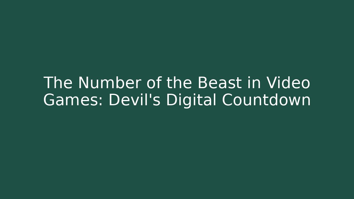 The Number of the Beast in Video Games: Devil's Digital Countdown