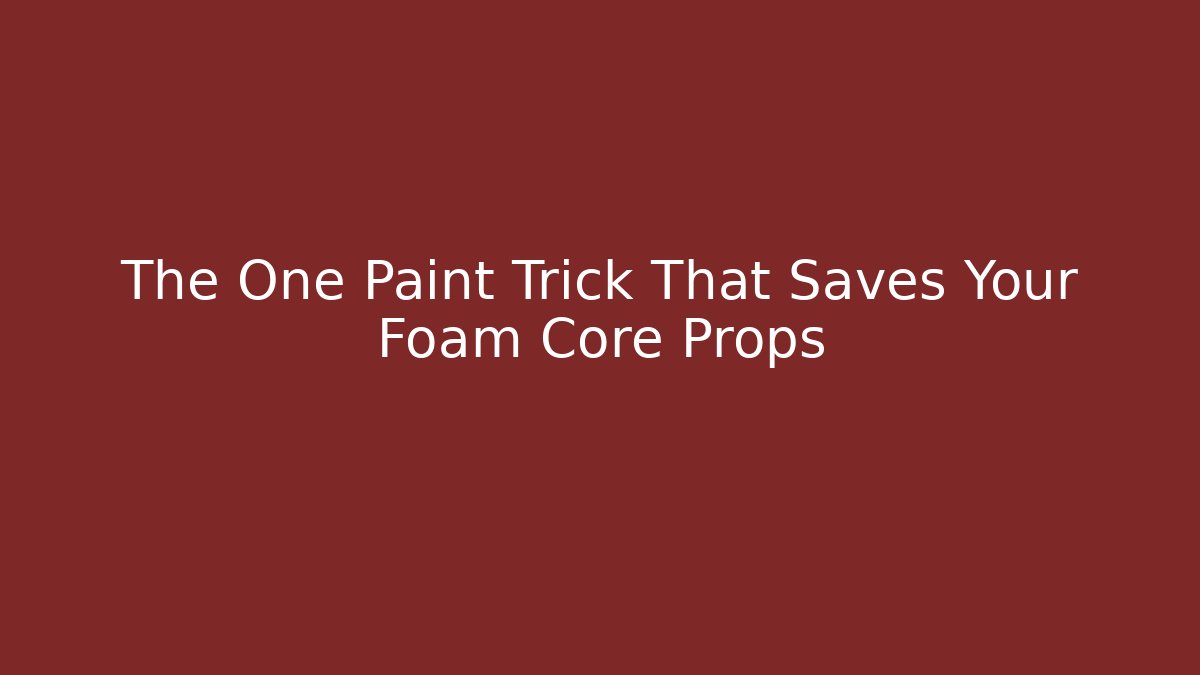 The One Paint Trick That Saves Your Foam Core Props - Buddy Program