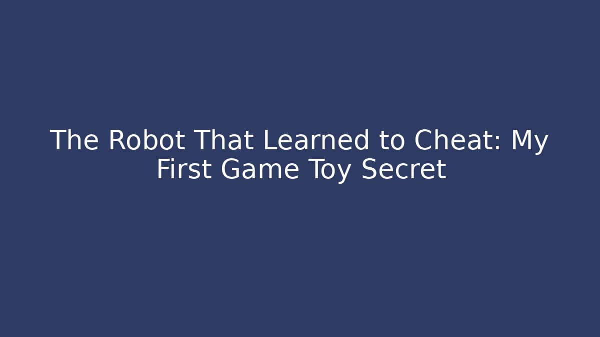 The Robot That Learned to Cheat: My First Game Toy Secret