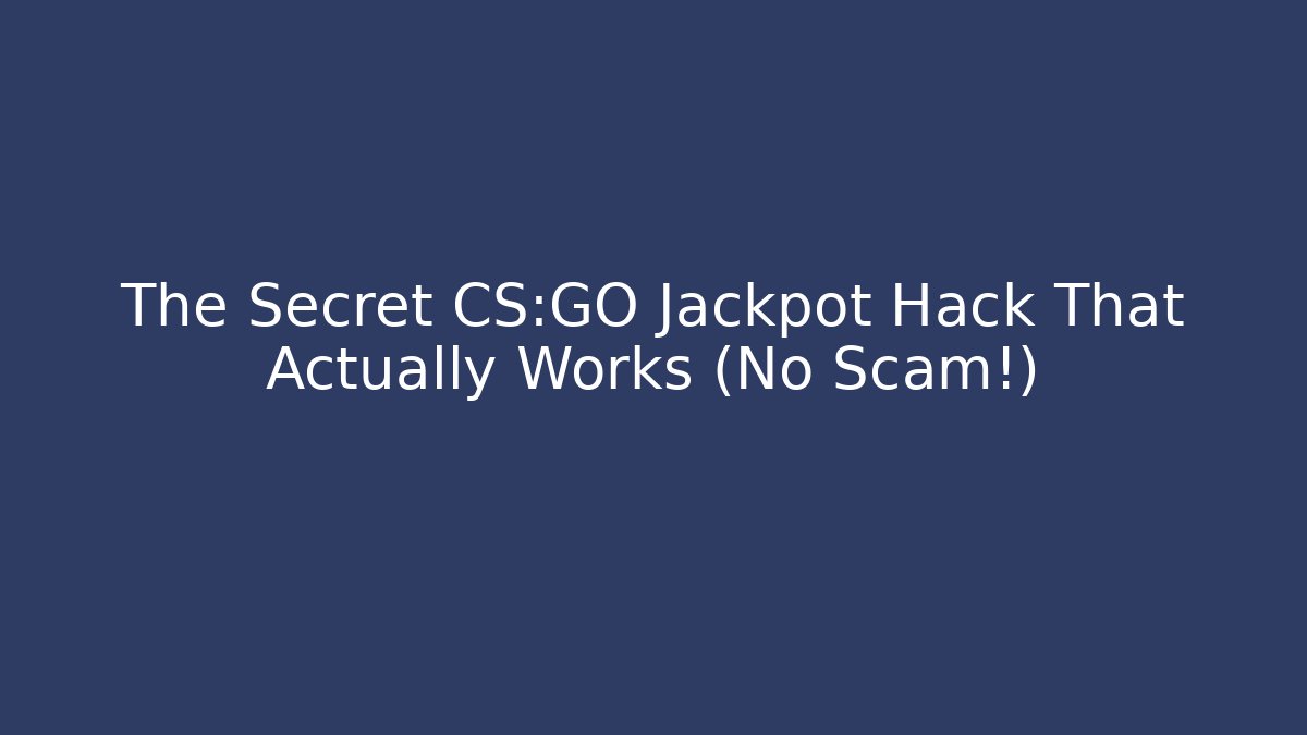 The Secret CS:GO Jackpot Hack That Actually Works (No Scam!) - Buddy Program