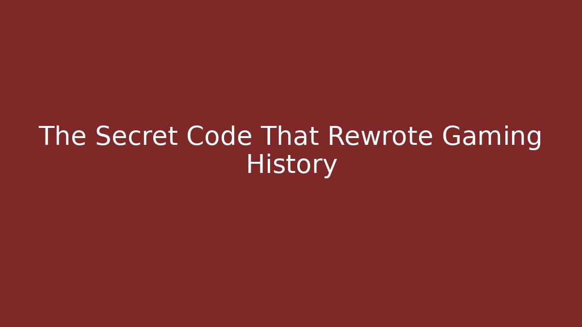 The Secret Code That Rewrote Gaming History