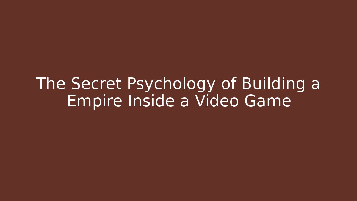The Secret Psychology of Building a Empire Inside a Video Game