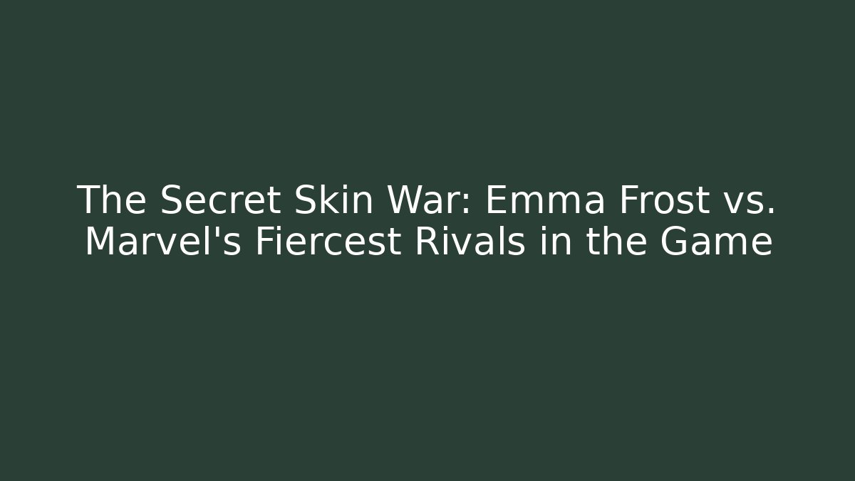 The Secret Skin War: Emma Frost vs. Marvel's Fiercest Rivals in the Game