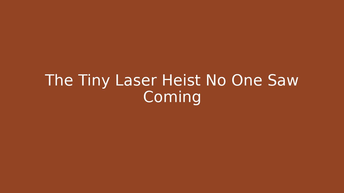 The Tiny Laser Heist No One Saw Coming - Buddy Program
