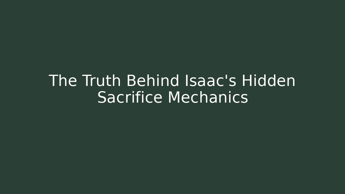 The Truth Behind Isaac's Hidden Sacrifice Mechanics