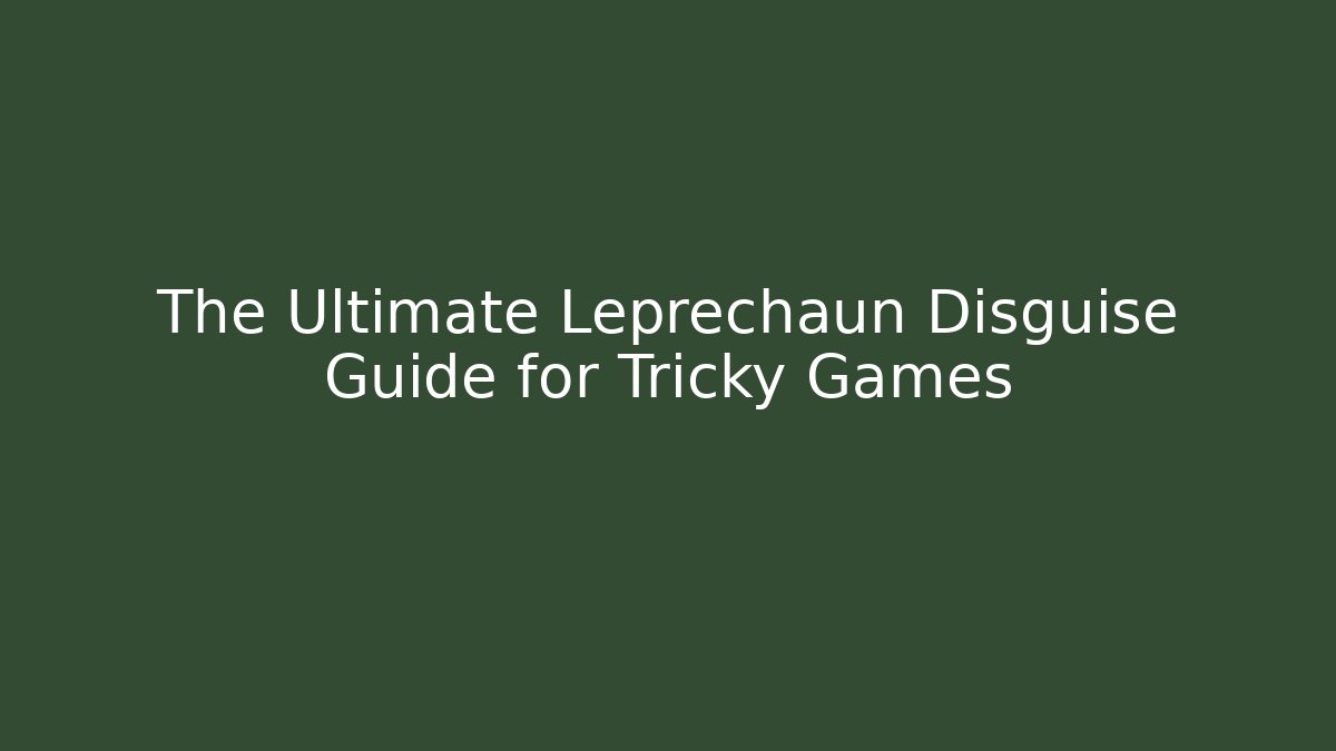 The Ultimate Leprechaun Disguise Guide for Tricky Games