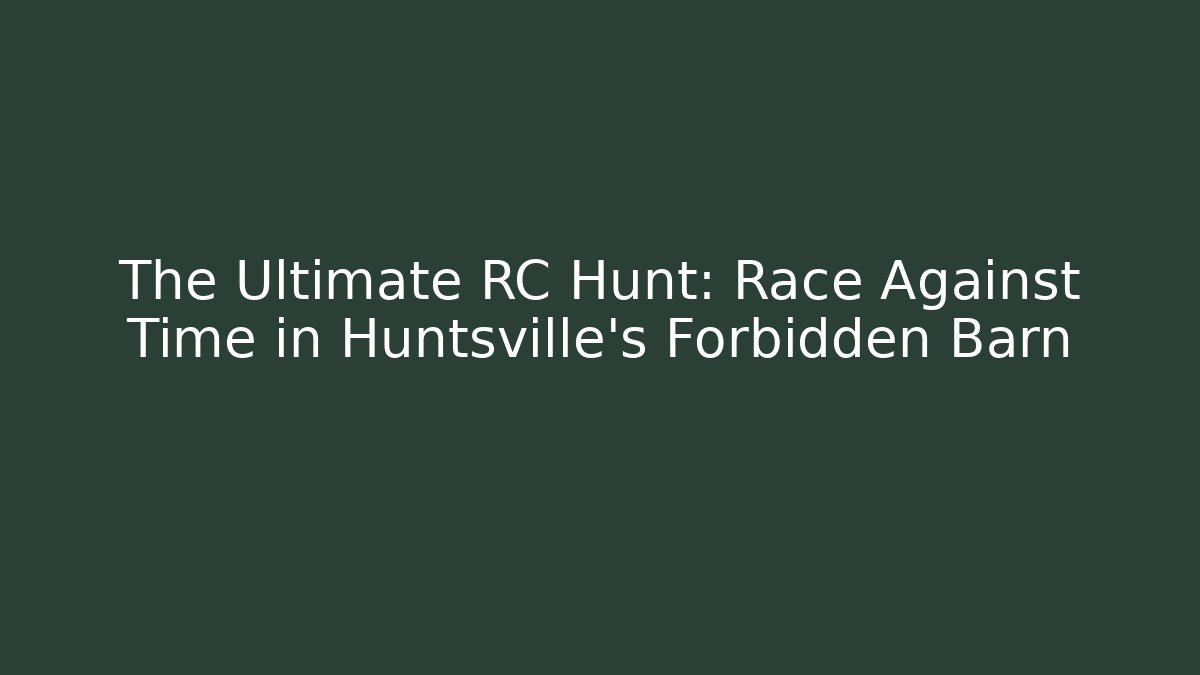 The Ultimate RC Hunt: Race Against Time in Huntsville's Forbidden Barn