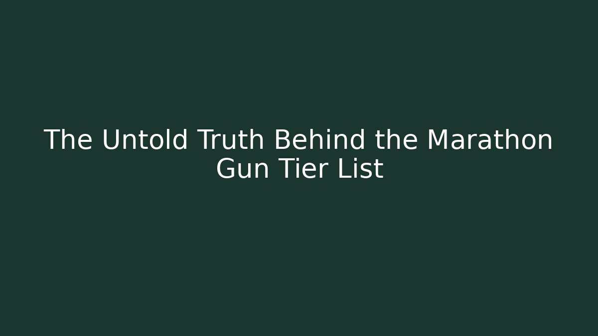 The Untold Truth Behind the Marathon Gun Tier List