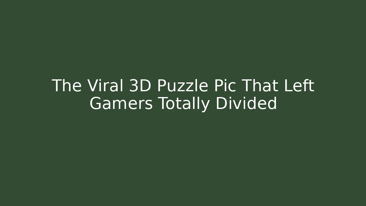 The Viral 3D Puzzle Pic That Left Gamers Totally Divided