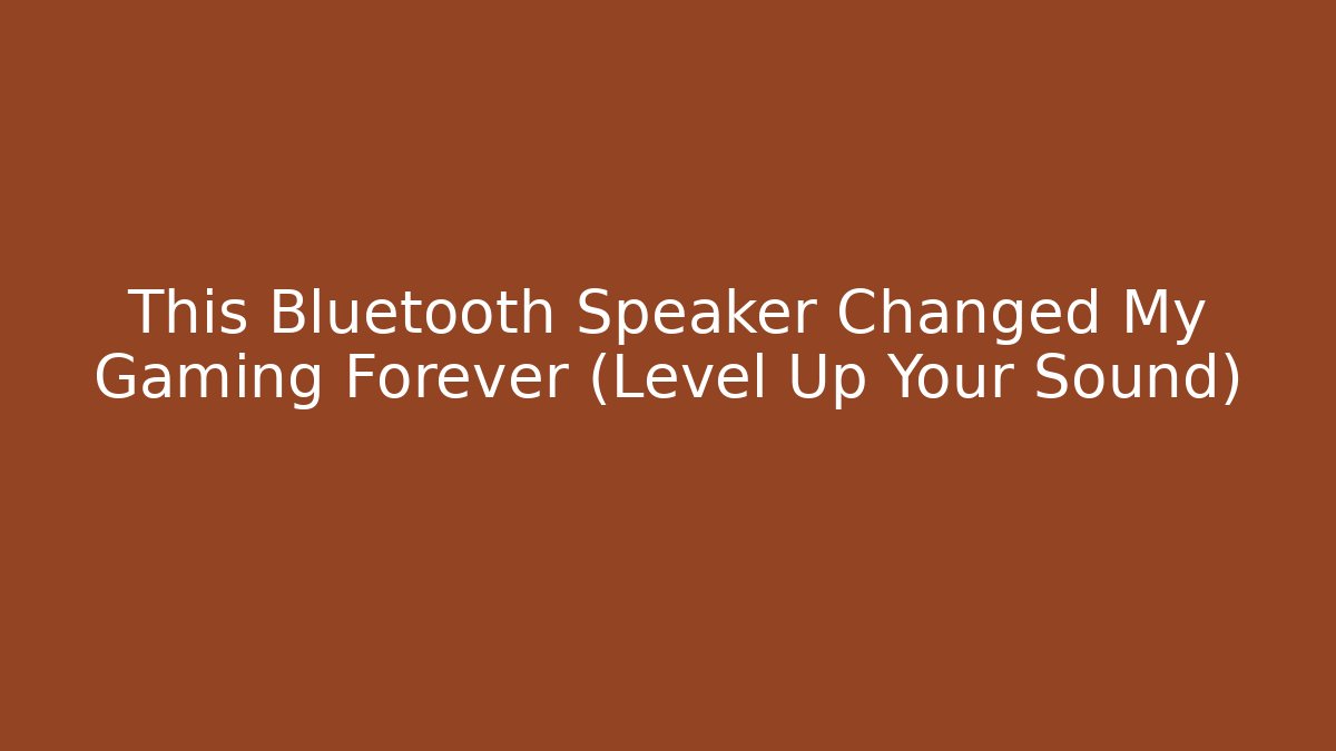 This Bluetooth Speaker Changed My Gaming Forever (Level Up Your Sound) - Buddy Program