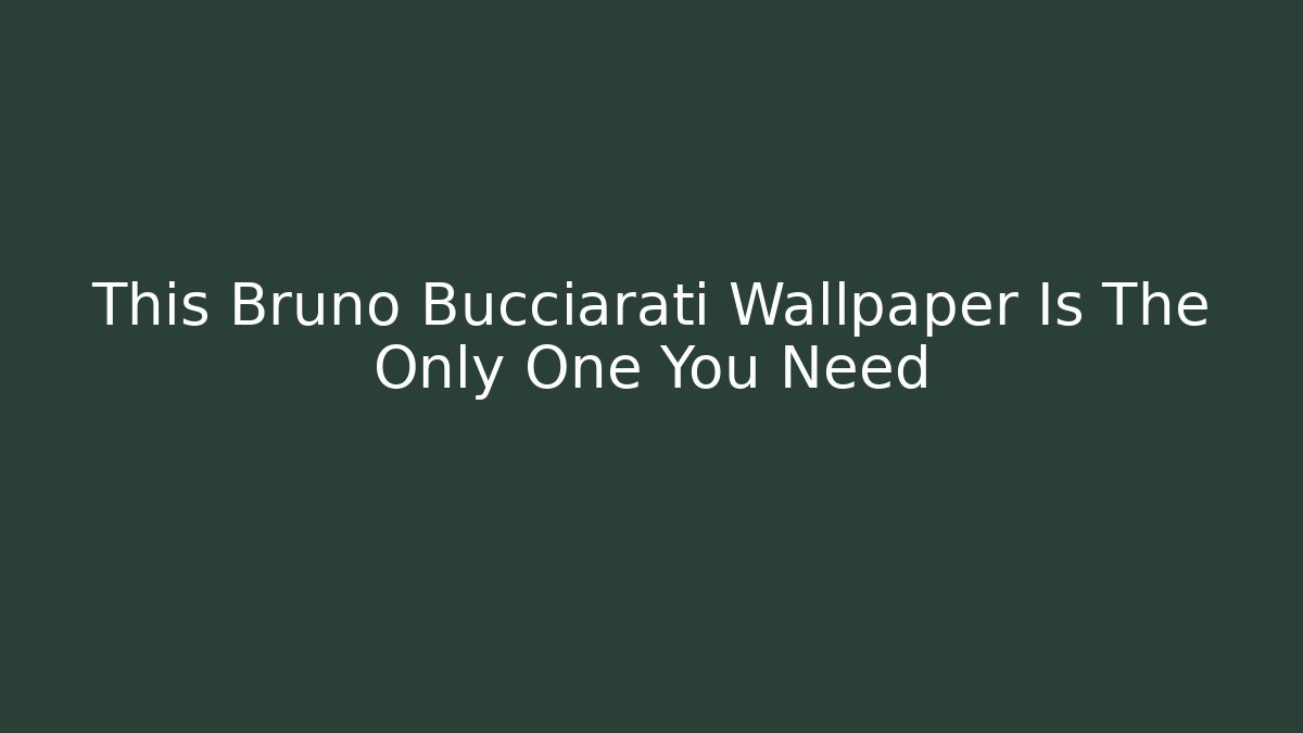 This Bruno Bucciarati Wallpaper Is The Only One You Need