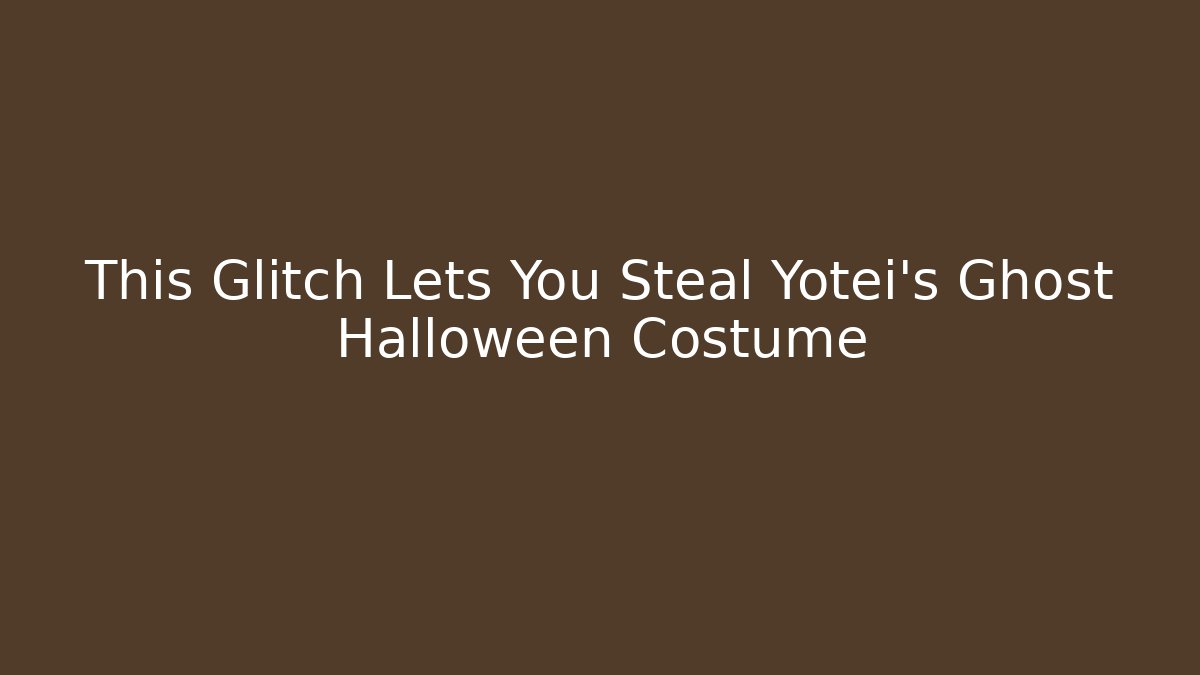 This Glitch Lets You Steal Yotei's Ghost Halloween Costume