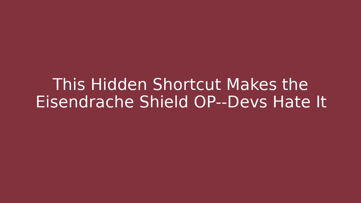 This Hidden Shortcut Makes the Eisendrache Shield OP—Devs Hate It - Buddy Program