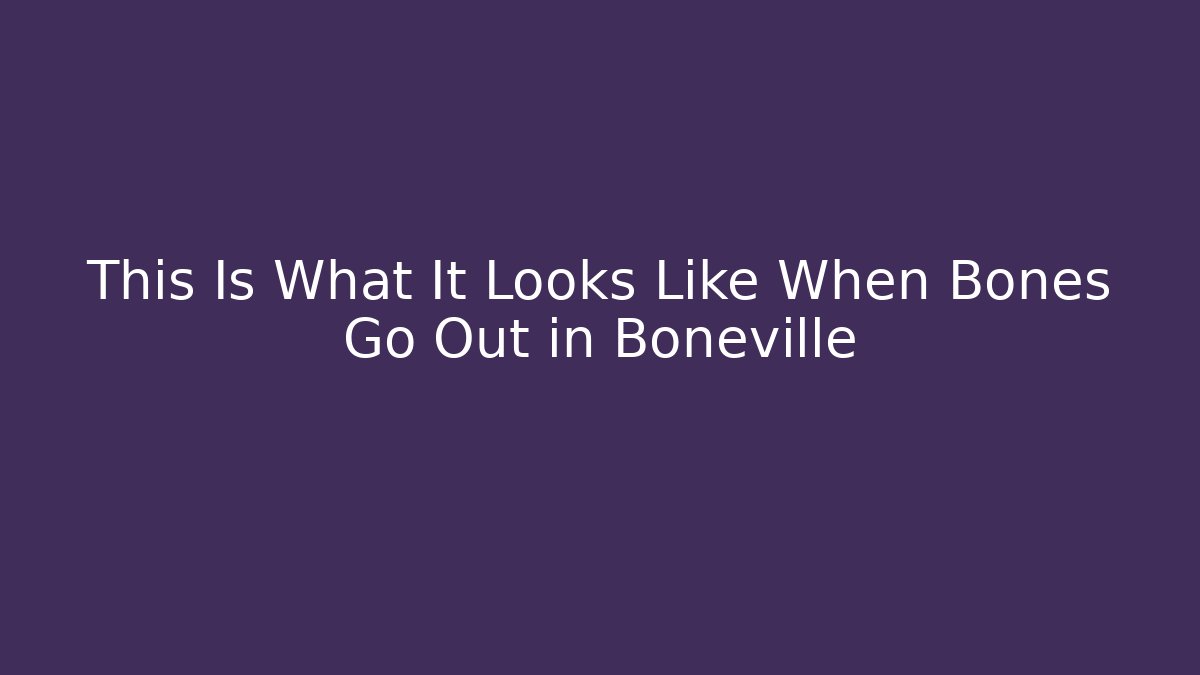 This Is What It Looks Like When Bones Go Out in Boneville