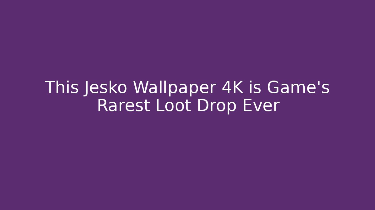 This Jesko Wallpaper 4K is Game's Rarest Loot Drop Ever