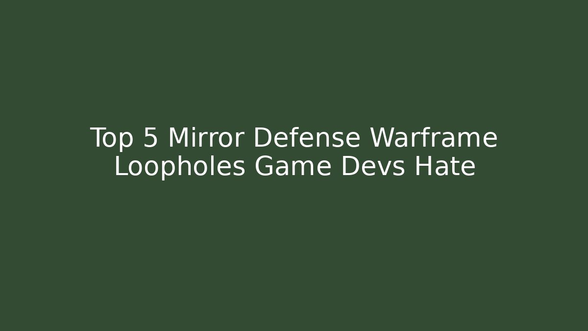 Top 5 Mirror Defense Warframe Loopholes Game Devs Hate - Buddy Program