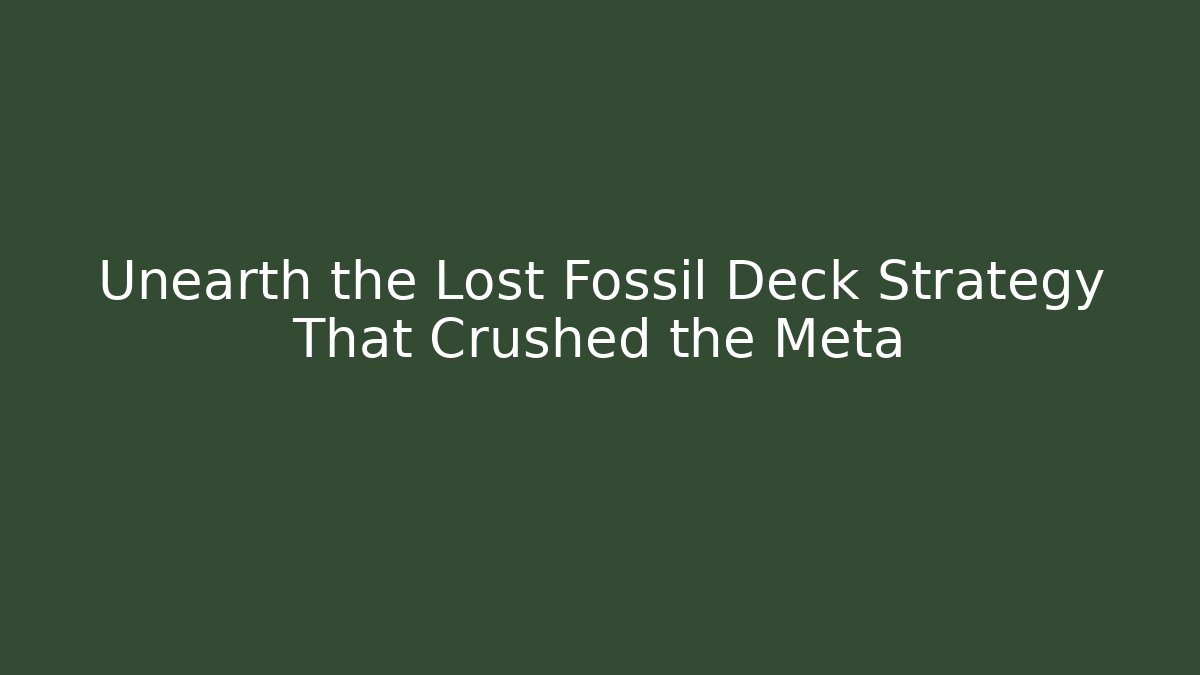 Unearth the Lost Fossil Deck Strategy That Crushed the Meta