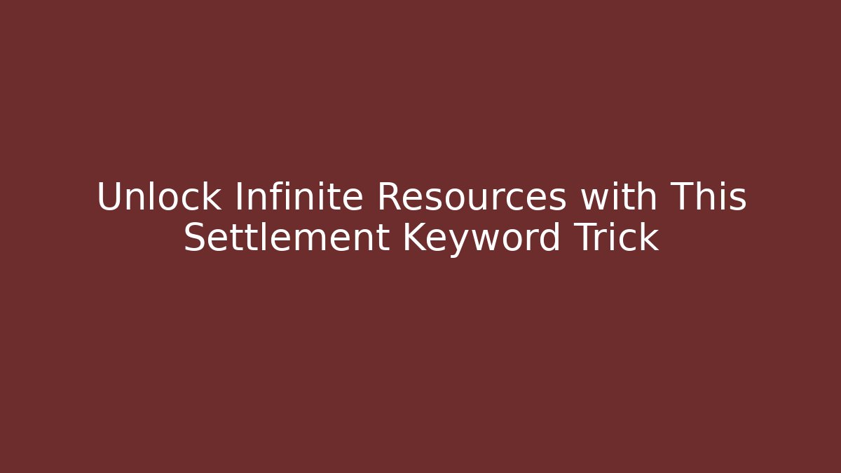 Unlock Infinite Resources with This Settlement Keyword Trick - Buddy Program
