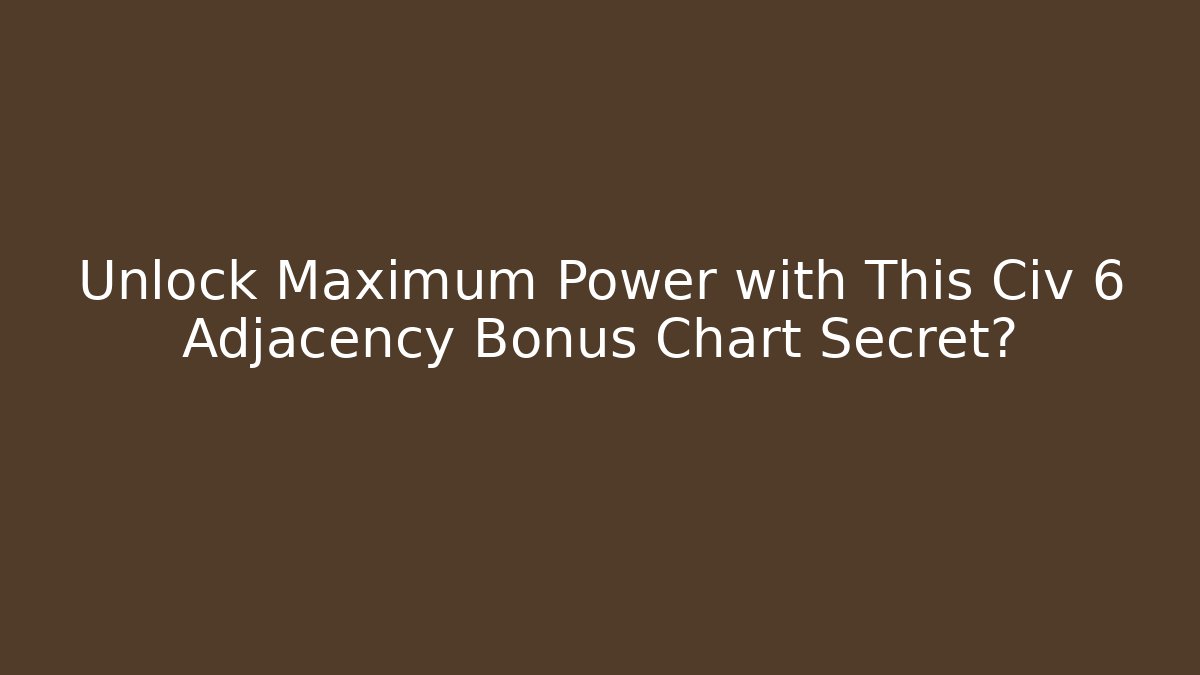 Unlock Maximum Power with This Civ 6 Adjacency Bonus Chart Secret? - Buddy Program