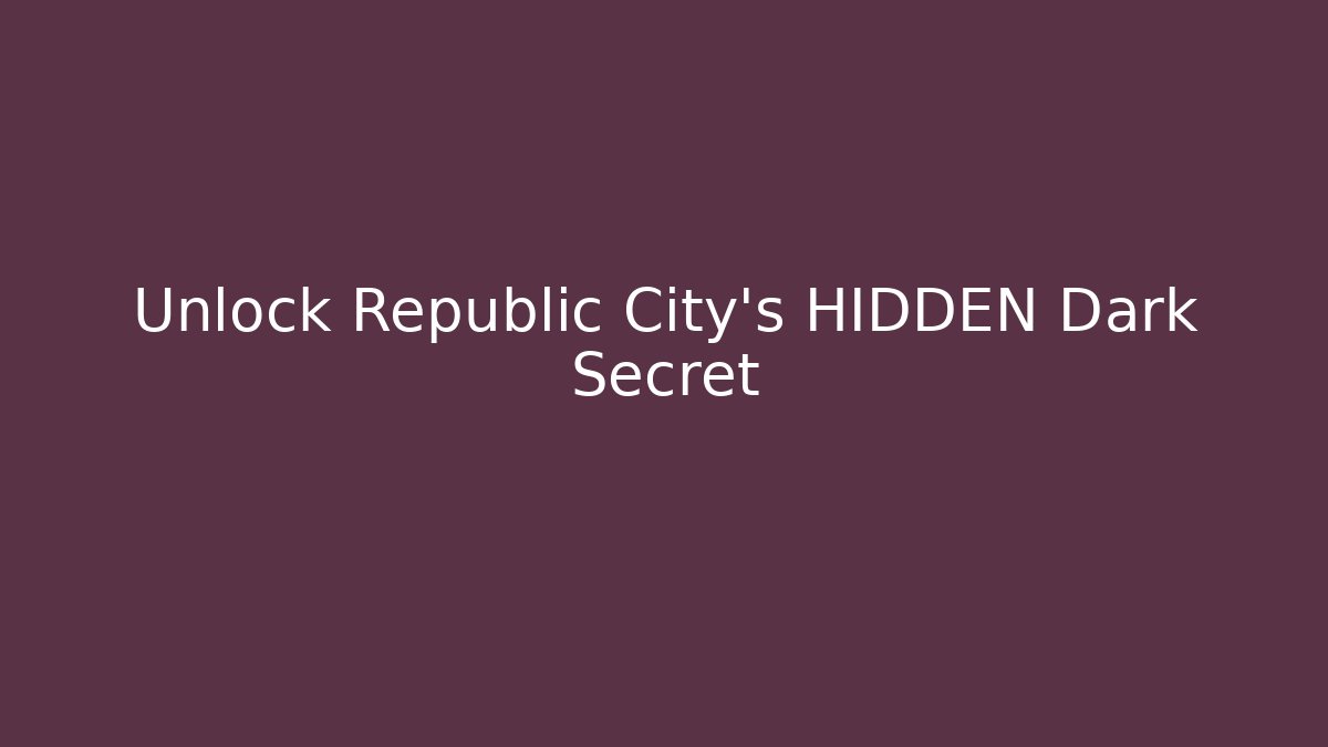 Unlock Republic City's HIDDEN Dark Secret