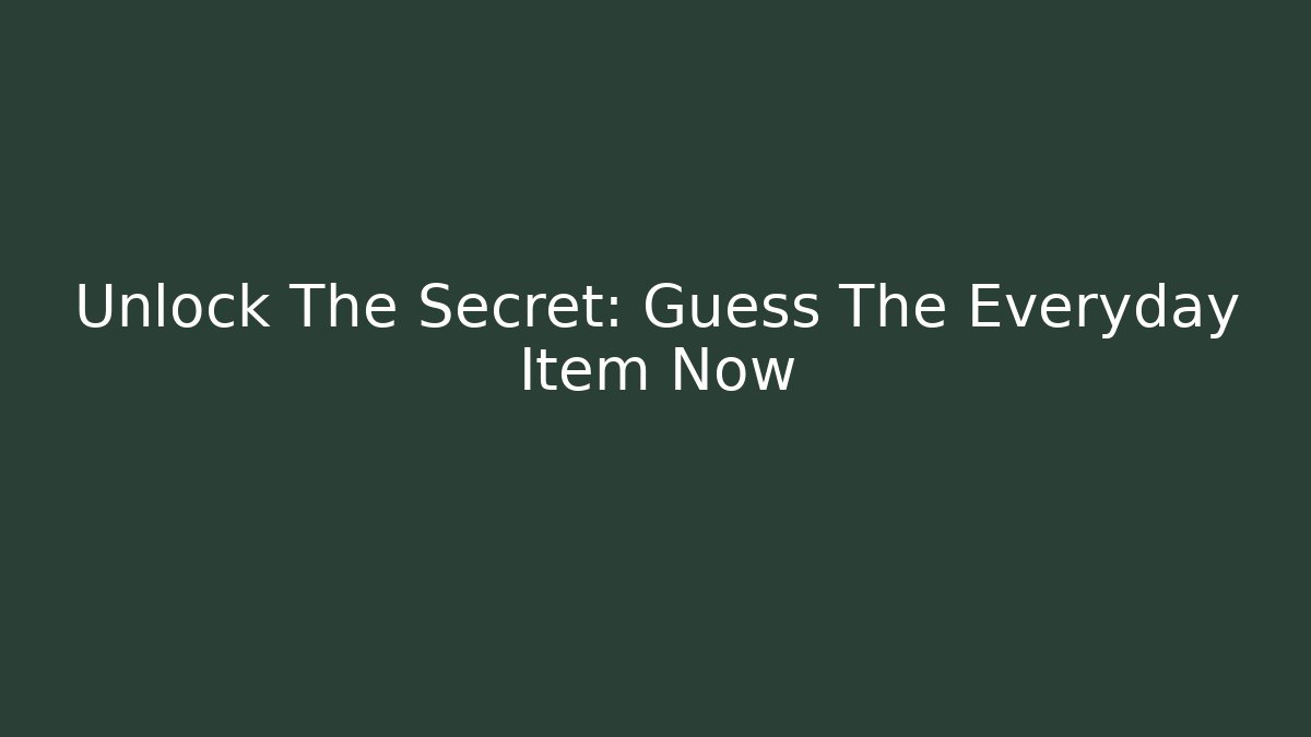 Unlock The Secret: Guess The Everyday Item Now - Buddy Program