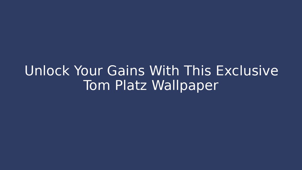 Unlock Your Gains With This Exclusive Tom Platz Wallpaper