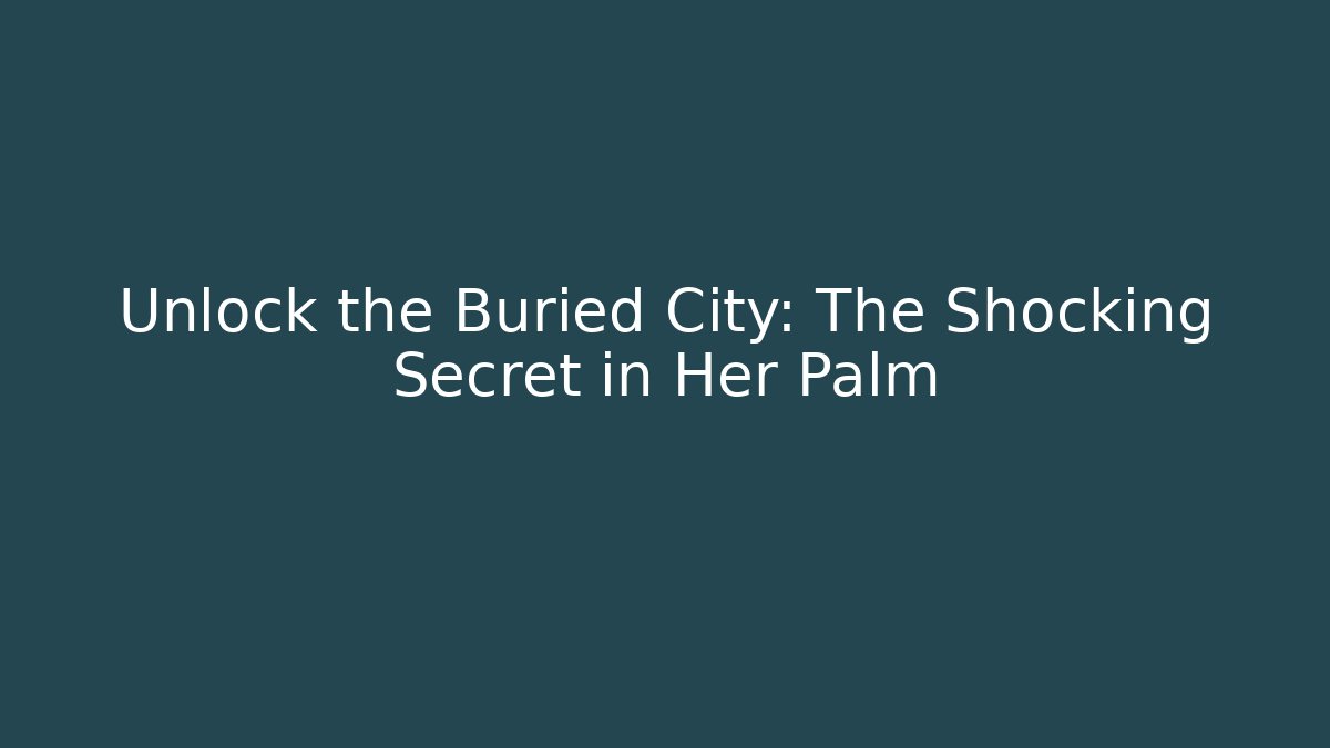 Unlock the Buried City: The Shocking Secret in Her Palm