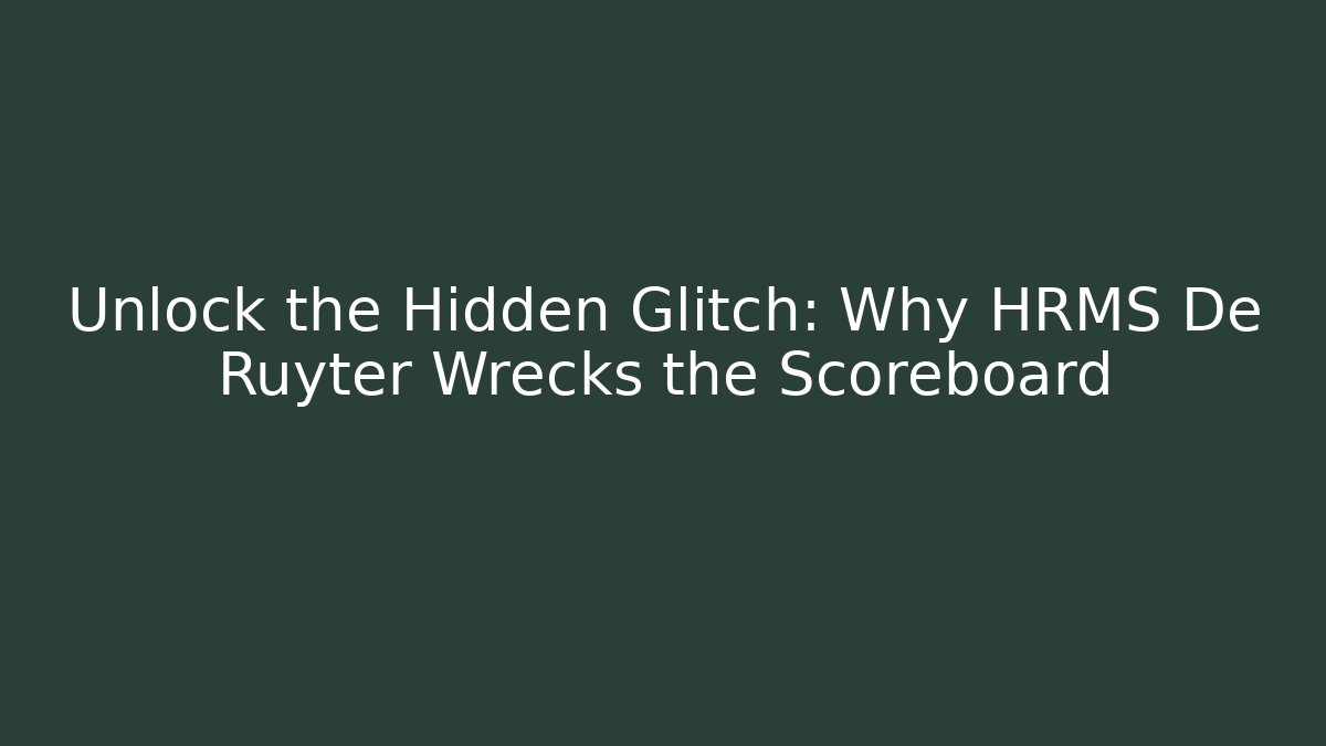 Unlock the Hidden Glitch: Why HRMS De Ruyter Wrecks the Scoreboard