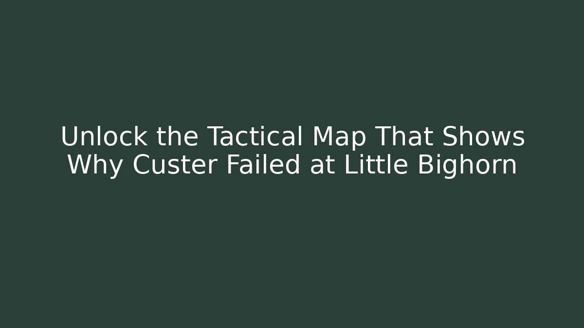 Unlock the Tactical Map That Shows Why Custer Failed at Little Bighorn