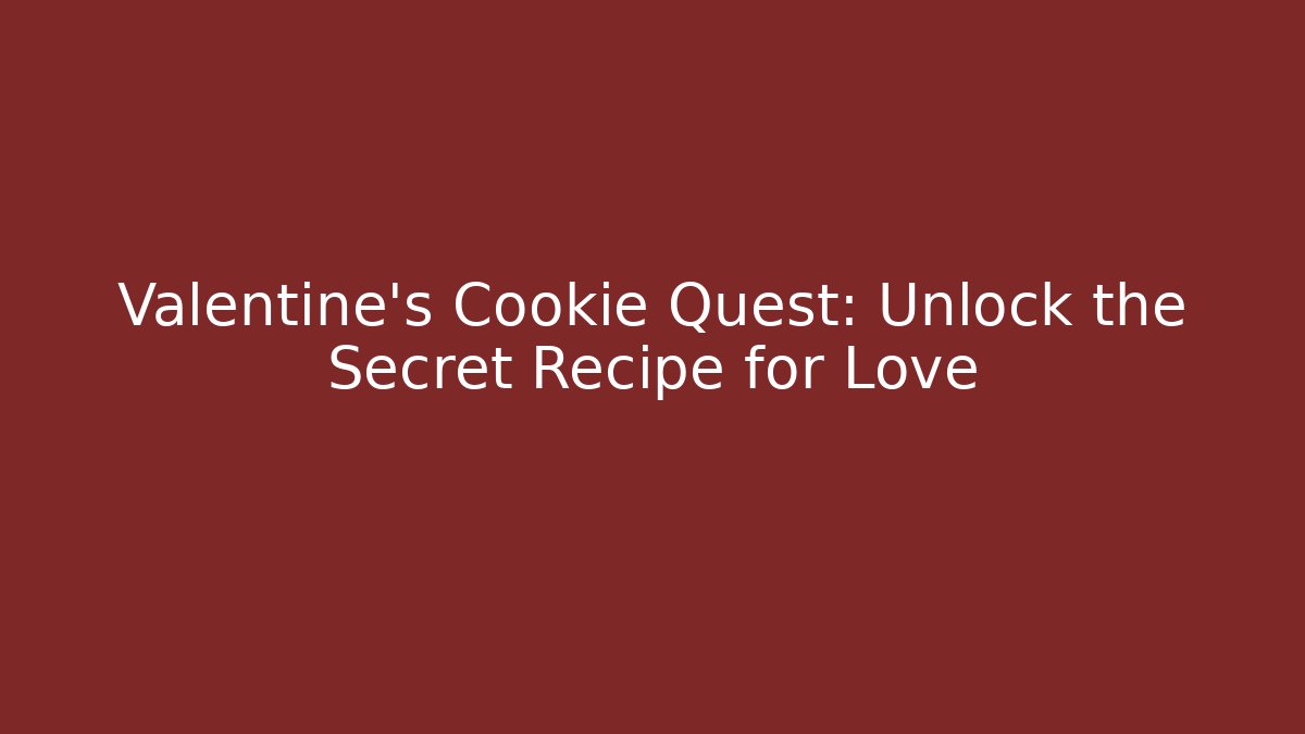 Valentine's Cookie Quest: Unlock the Secret Recipe for Love