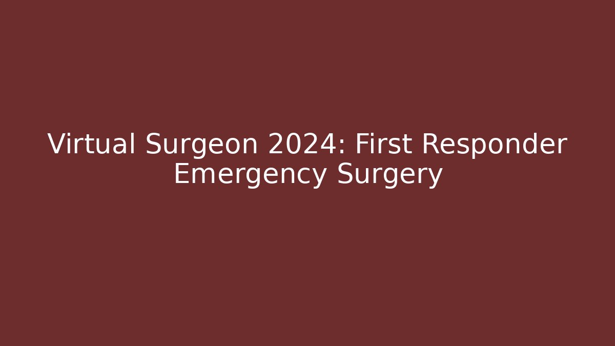 Virtual Surgeon 2024: First Responder Emergency Surgery
