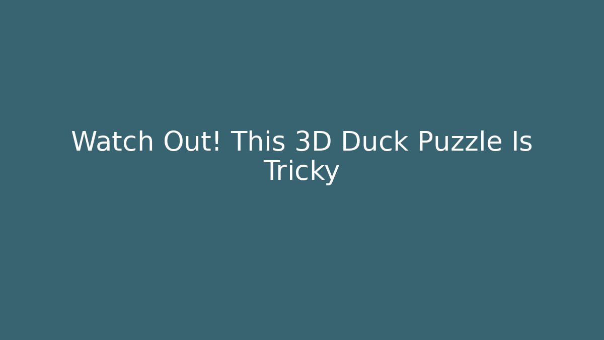 Watch Out! This 3D Duck Puzzle Is Tricky