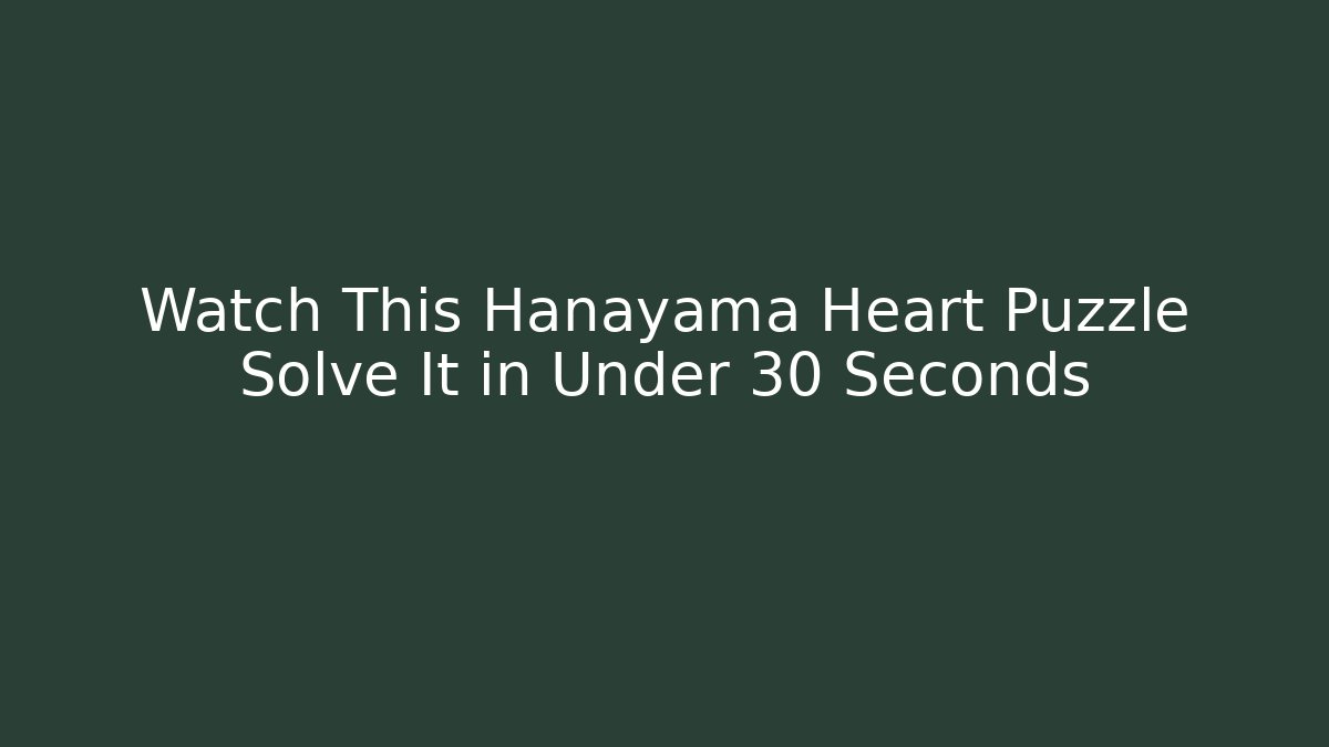 Watch This Hanayama Heart Puzzle Solve It in Under 30 Seconds - Buddy Program