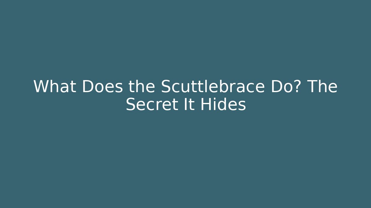 What Does the Scuttlebrace Do? The Secret It Hides