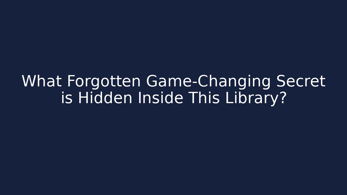 What Forgotten Game-Changing Secret is Hidden Inside This Library? - Buddy Program