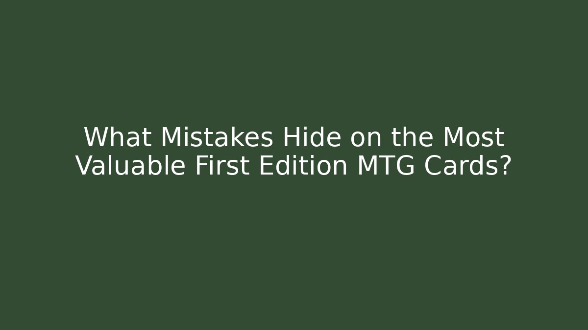 What Mistakes Hide on the Most Valuable First Edition MTG Cards?