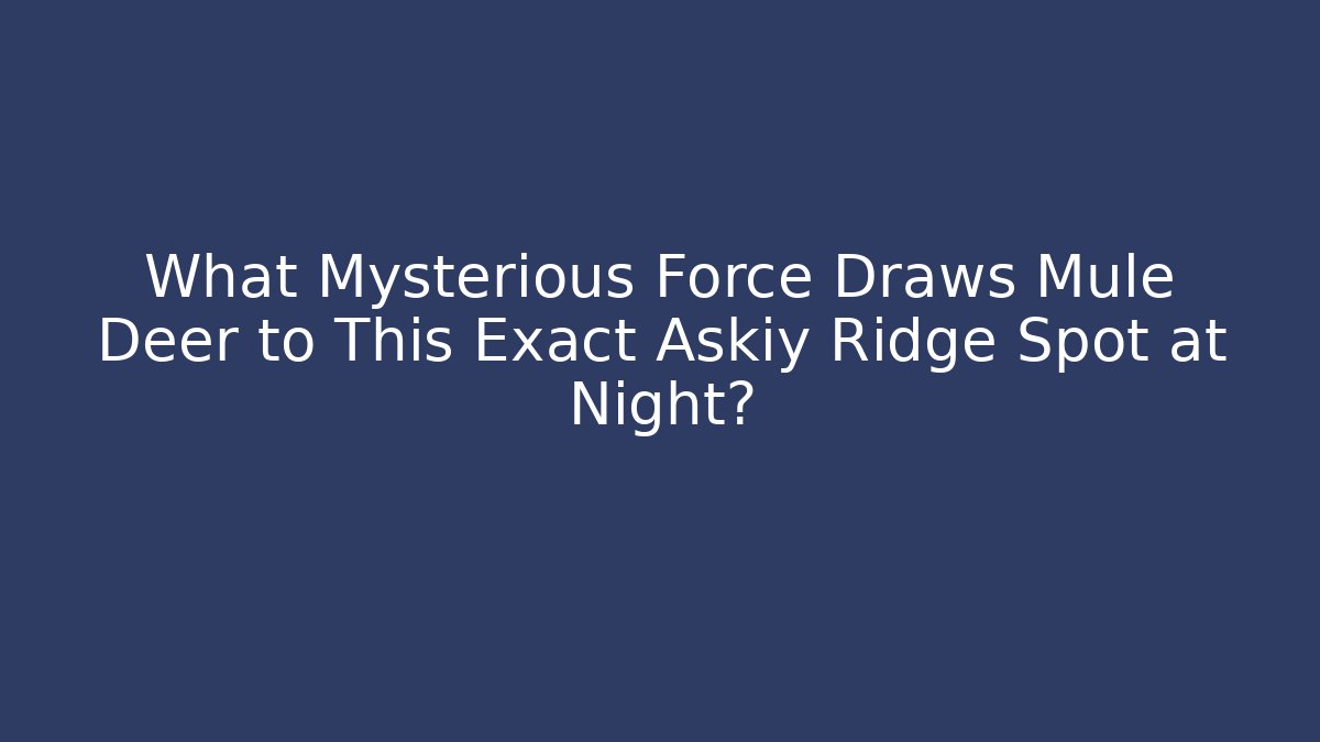 What Mysterious Force Draws Mule Deer to This Exact Askiy Ridge Spot at Night?