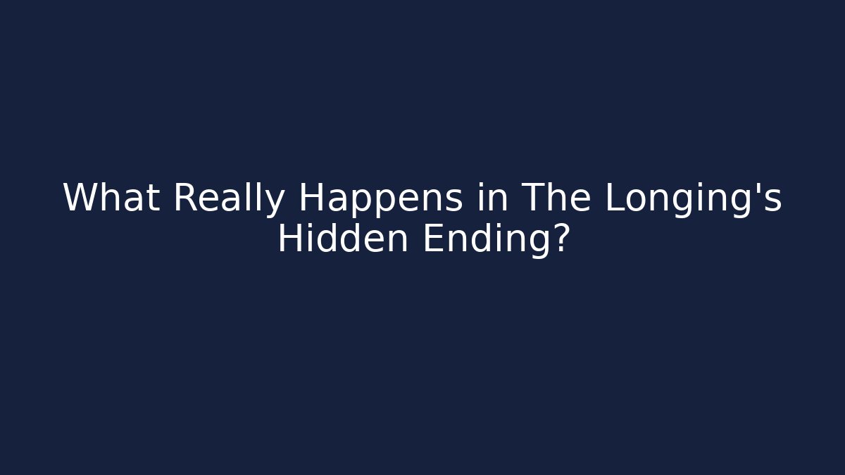 What Really Happens in The Longing's Hidden Ending?