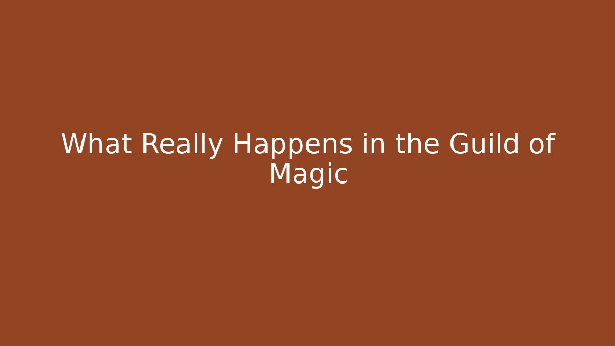 What Really Happens in the Guild of Magic