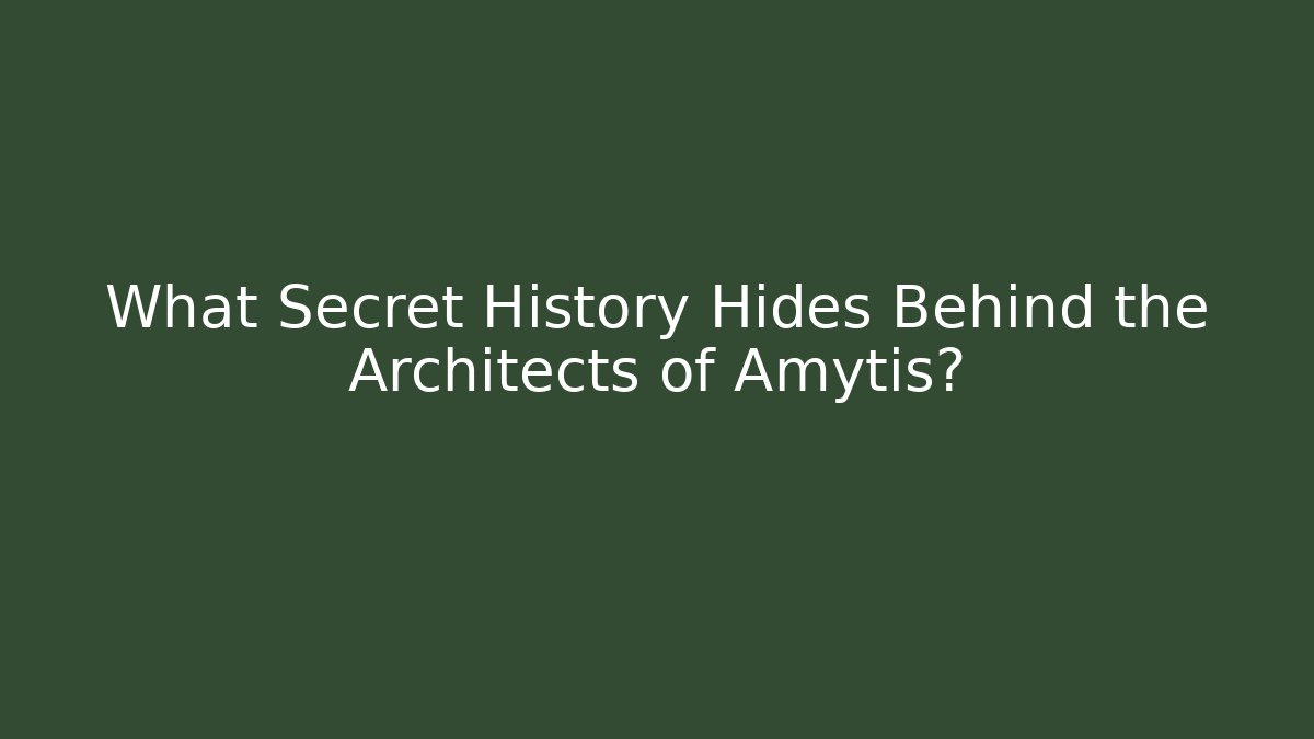 What Secret History Hides Behind the Architects of Amytis?