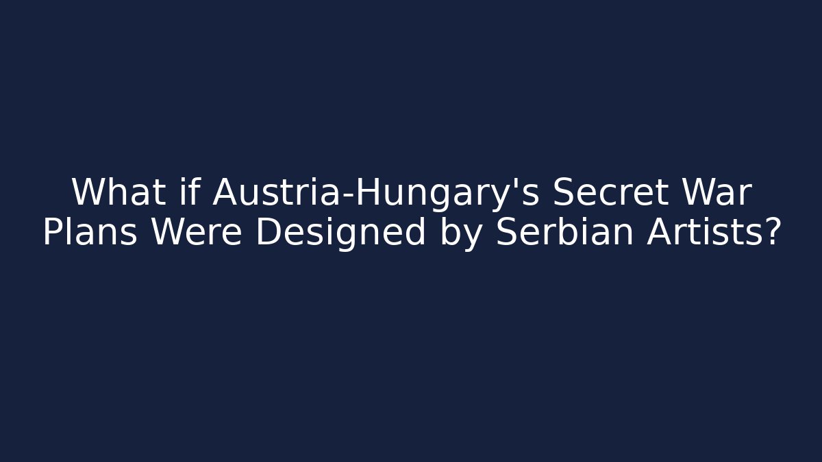 What if Austria-Hungary's Secret War Plans Were Designed by Serbian Artists?
