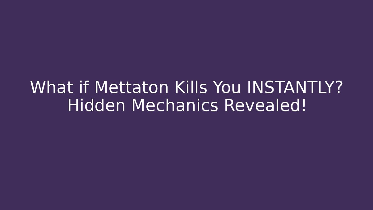 What if Mettaton Kills You INSTANTLY? Hidden Mechanics Revealed!
