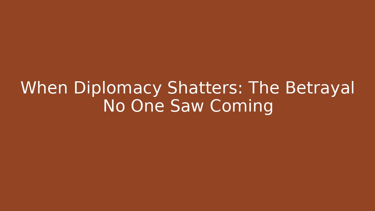 When Diplomacy Shatters: The Betrayal No One Saw Coming