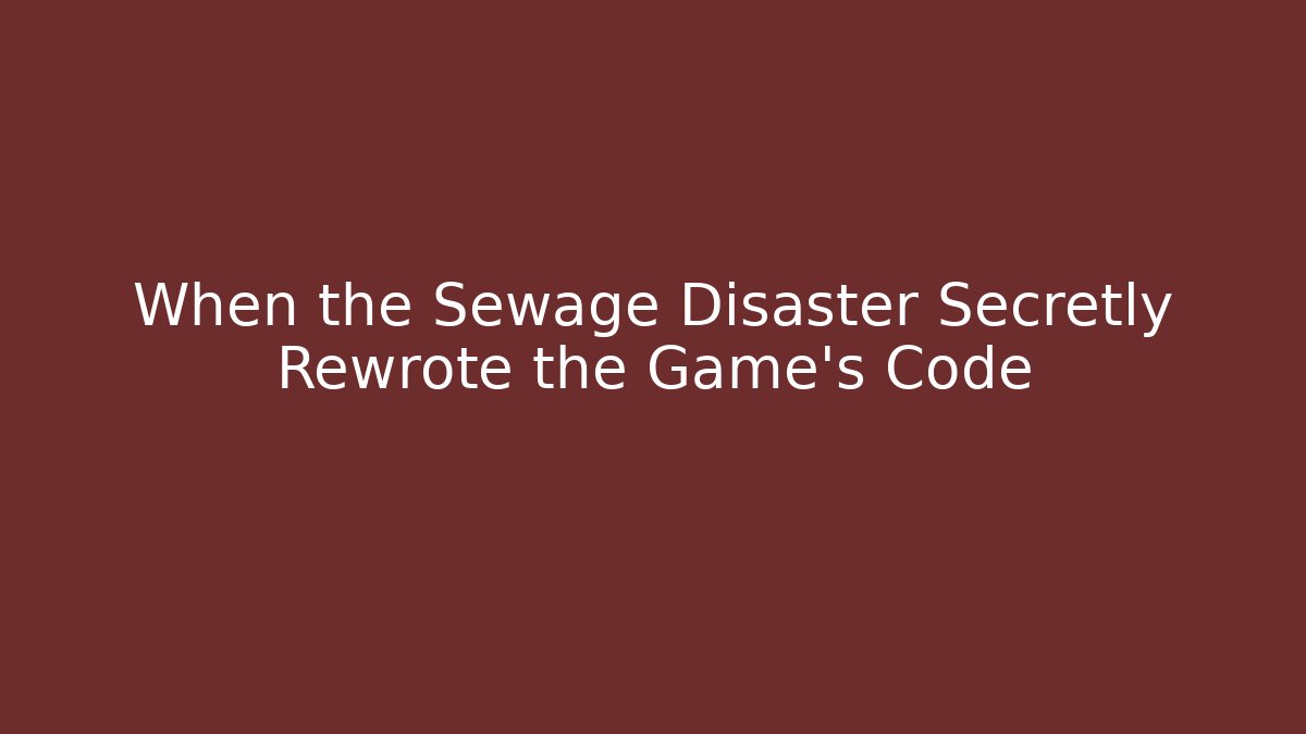 When the Sewage Disaster Secretly Rewrote the Game's Code - Buddy Program