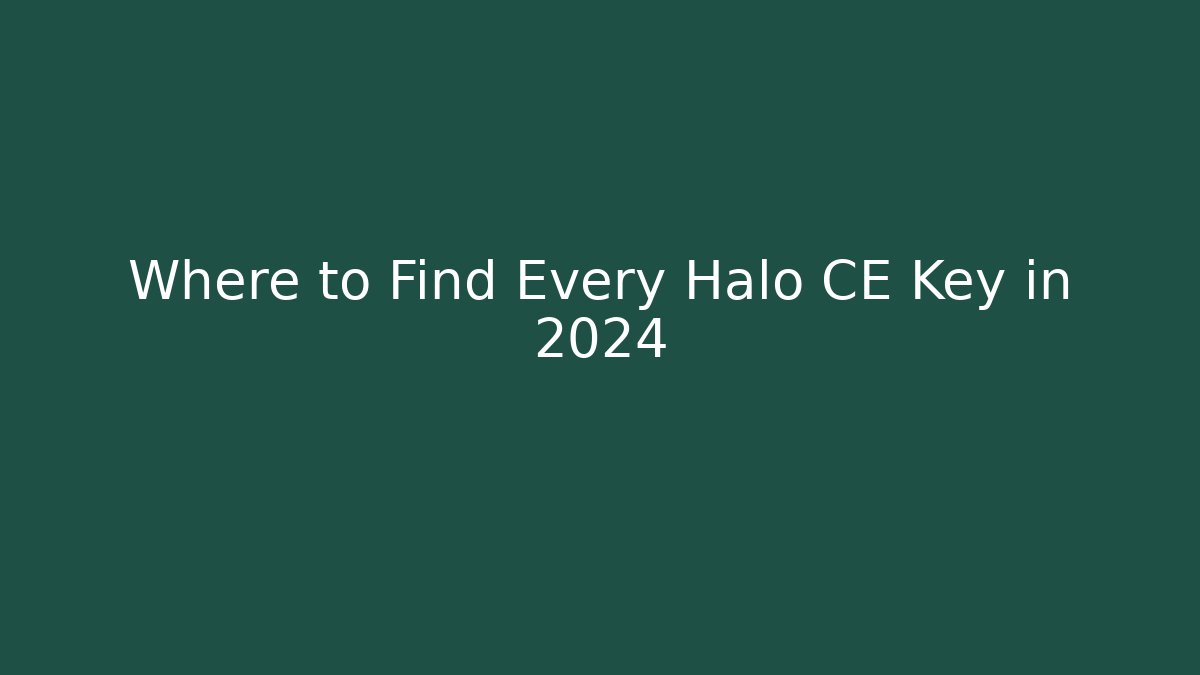 Where to Find Every Halo CE Key in 2024