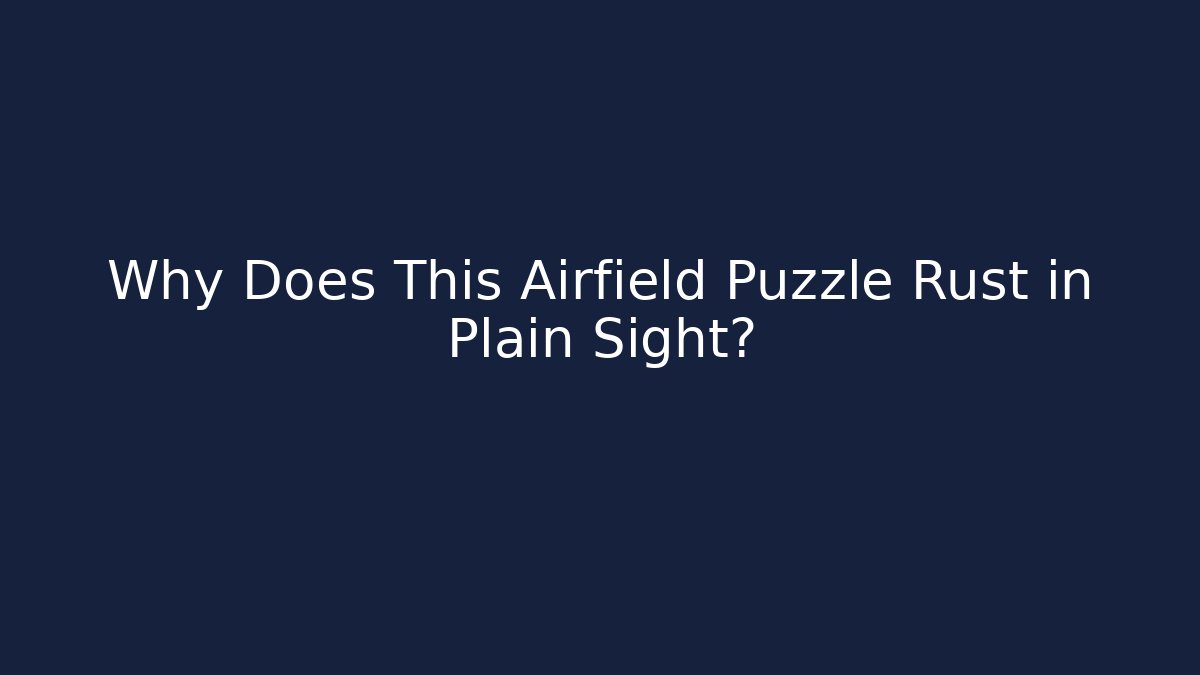 Why Does This Airfield Puzzle Rust in Plain Sight? - Buddy Program
