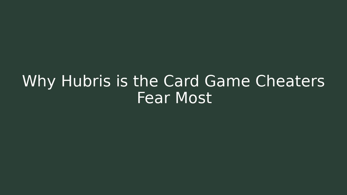Why Hubris is the Card Game Cheaters Fear Most - Buddy Program